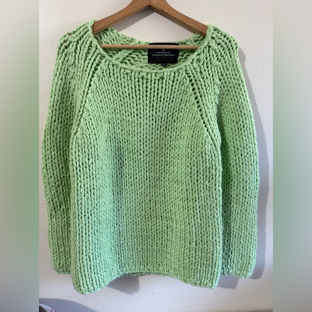Charlotte Olympia Mint Green Chunky Crewneck Sweater
